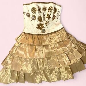 Escada couture gold dress with